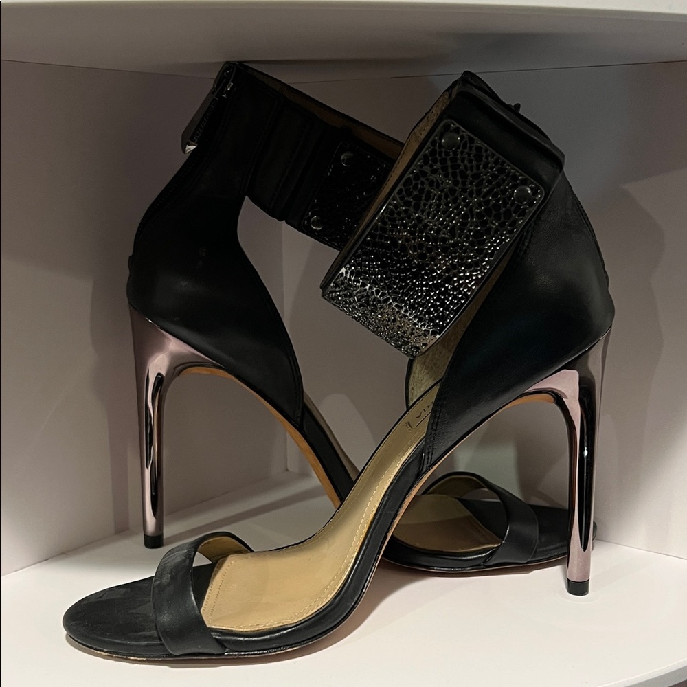 Zara Black and Silver Heels